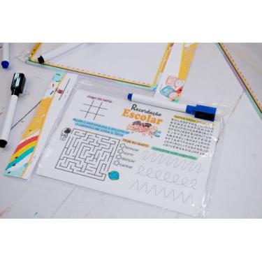 Imagem de ABC Recordação Escolar, Lousa Infantil com Jogos Educativos e Desenhos, tamanho 13x18cm, Kit Formatura Pré-Escolar (20 Unidades Recordação Escolar)