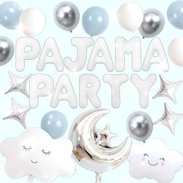 Imagem de Pijama para decoração de festa, festa do pijama, meninas, lua estrela, pijama, noite, festa, decoração para aniversário, chá de bebê, chá de panela