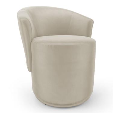 Imagem de Poltrona Orgânica Living Mavi Fixa Veludo Bege Claro - Desk Design