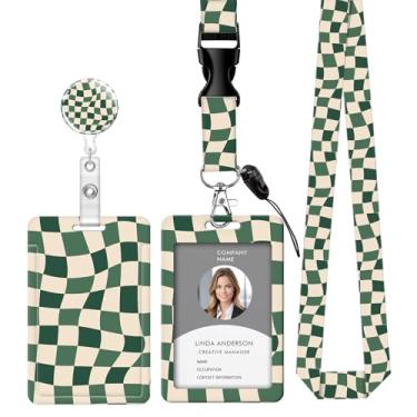 Imagem de Cordão retrátil para crachá de identificação com clipe e chaveiro, ajustável, bonito carretel de separação, durável, perfeito para mulheres enfermeiras, professoras, trabalhadoras de escritório