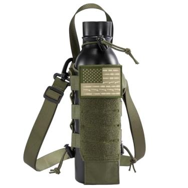 Imagem de VISIONTAC Bolsa tática MOLLE Suporte para garrafa de água com alça de ombro, bolsa modular para caminhadas ao ar livre, acampamento, caça, pesca, airsoft