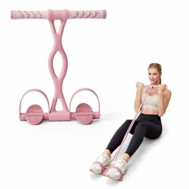 Imagem de YOTTOY Faixa de resistência de pedal, corda de tensão elástica grossa com alças, corda de puxar sentada, equipamento de fitness para pernas, braços, abdômen, cintura, academia em casa e treinamento de