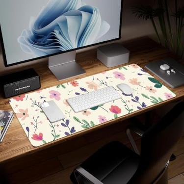 Imagem de Tapete de mesa colorido de couro, mouse pad de arte colorida, grande teclado de computador, mousepad para jogos, protetor e capa à prova d'água, capa decorativa de couro PU, tapete de mouse para
