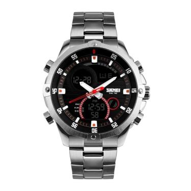 Imagem de Relógio Masculino Skmei AnaDigi 1146 Prata e Preto