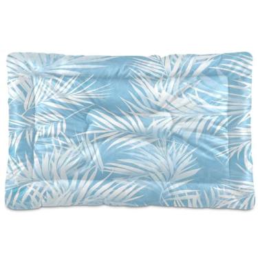 Imagem de Wassud Cama de cachorro com corações desenhados à mão com folha de palmeira branca, cama grande para cães, tapete lavável para animais de estimação, cama de gato para dormir, viagens, 45 x 61 cm