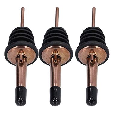 Imagem de Domary 10 Pçs Licor Pourer Vinho de Aço Inoxidável Rolha Ferramenta Barra para Bar Casa Restaurantes (Ouro rosa + chapéu curto preto)