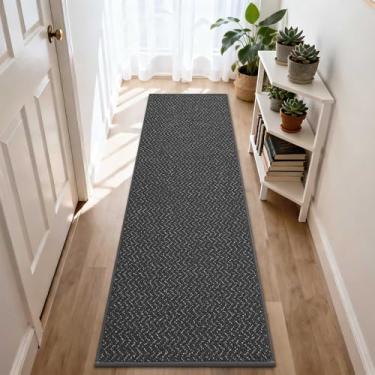 Imagem de COSY HOMEER Tapete de porta 43 cm x 180 cm antiderrapante absorvente tapetes de entrada capachos de sujeira tapetes de entrada laváveis tapete de entrada baixa para porta traseira e tapetes de entrada