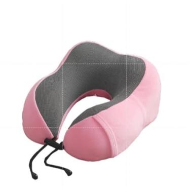 Imagem de Almofada de Pescoço para Viagem – Travesseiro Confortável com Botão – Capa Removível e Lavável(Rosa)