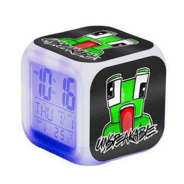 Imagem de Despertador digital LED indizível quadrado 8x8x8cm