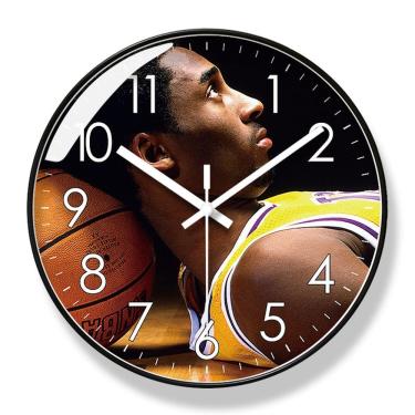 Imagem de Relógio de parede Kobes Bryants Silent Nonticking 25 cm de vidro+ABS