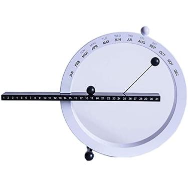 Imagem de U5GAAALPPQ9 Calendário magnético perpétuo de plástico, interruptor manual, calendário perpétuo, criativo, decoração de casa, estilo europeu, sala de estar, quarto, escritório. (A)
