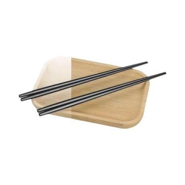 Imagem de Conjunto De Hashis Japoneses Pretos Resistentes a Altas Temperaturas, 