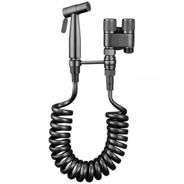 Imagem de Pulverizador portátil de bidê para vaso sanitário, aço inoxidável com válvula de pressão ajustável e mangueira de 192 cm, kit de pulverizador de fácil instalação para lavagem feminina, chuveiro