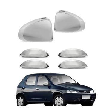 Imagem de Kit Aplique Capa Cromada Retrovisor Maçanetas Celta 2002