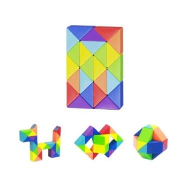 Imagem de Cubo Mágico Colorido Multicolorido, Quebra-Cabeça De Cobra, Brinquedo 