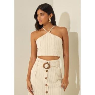 Imagem de Blusa Cropped De Alças Em Sarja-Feminino