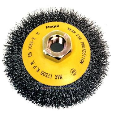 Imagem de Escova Cônica de Aço Carbono Ondulado 4" Esmerilhadeira * 11868 - Pequ