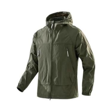 Imagem de Jaqueta Corta-vento Masculina Com Capuz UPF50+, Ultraleve, Com Zíper, 