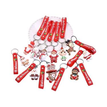 Imagem de Pingente De Boneco De Plástico Macio 3D Do Papai Noel E Boneco De Neve