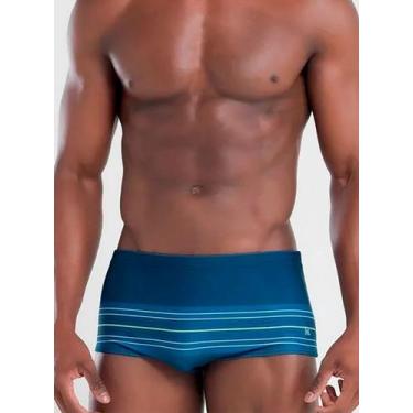 Imagem de Sunga Mash 303.73 Masculina Listras FPS 50 Poliéster T. P/GG, GG, Az08