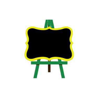 Imagem de Lousa MDF Amarelo e Verde 26x30cm - 1 unidade - Rizzo - Planet Toy