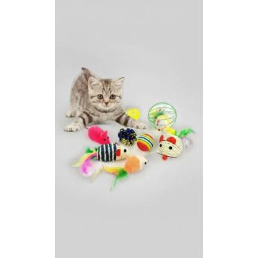 Imagem de Kit 8 Brinquedos Gato Bola Rato Sino Ratinho - Congratulations Store