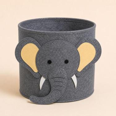 Imagem de Cesto Infantil Organizador de Brinquedos e Roupas Dobrável Cor:elefant