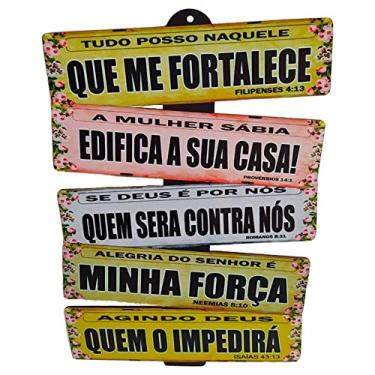 Imagem de Placas de Carros 5 Frases Decorativas Parede - Mensagens Religiosas