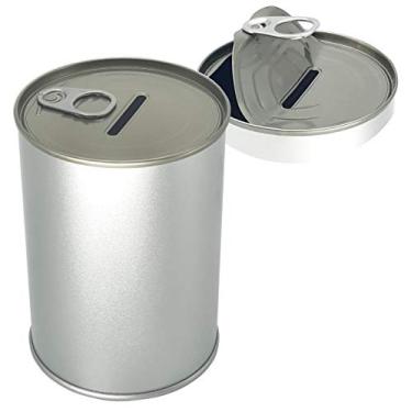 Imagem de Produco Caixa de economia de dinheiro de metal c/ caixa de economia de dinheiro fácil de abrir (prata)