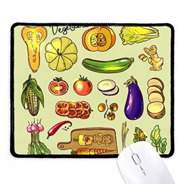 Imagem de Mousepad vegetables berinjela abóbora gengibre borda costurada tapete de borracha para jogos