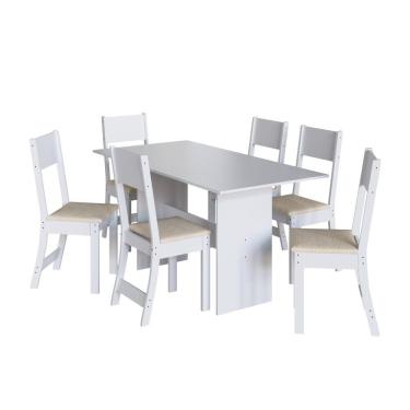 Imagem de Conjunto Sala de Jantar Retangular Mesa 150cm Karla com 06 Cadeiras Indekes