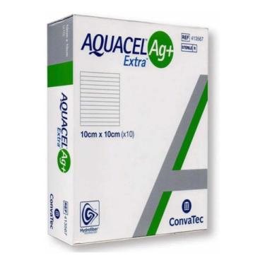 Imagem de Curativo Convatec Aquacel Ag+ Extra Prata Kit Com 3 10x10cm  CX