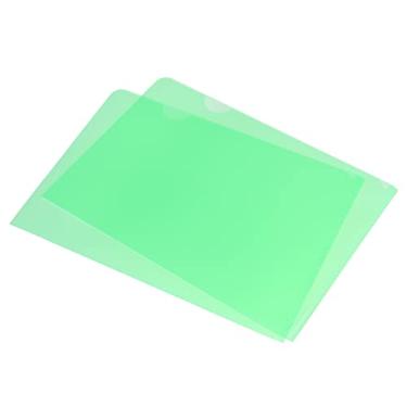 Imagem de PATIKIL Pastas tipo L, pacote com 12 A5 22,4 x 16 cm, bolsos de plástico para projetos, capa transparente para documentos, capa para escritório, verde