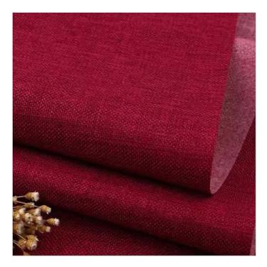 Imagem de Costura e Tecido Tecido De Algodão E Linho De Cor Sólida Material De Pano De Costura Por Jarda, Tecido De Costura De Artesanato DIY Tecido Bordado Para Estofamento Capa De Cadeira De Sofá (Color : Re