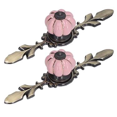 Imagem de Puxadores de Gaveta de Abóbora Pintados à Mão, 2 Botões de Gaveta, Puxadores de Gaveta, Puxadores de Gaveta Pintados à Mão, Porta de Armário de Abóbora, Maçanetas (1045A rosa)