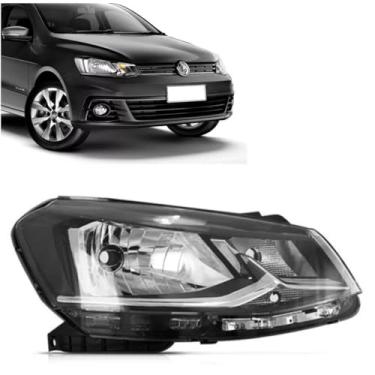 Imagem de Farol Gol G7 Voyage G7 2016 2017 2018 Saveiro G7 2016 2017 2018 2019 LD friso cromado H4