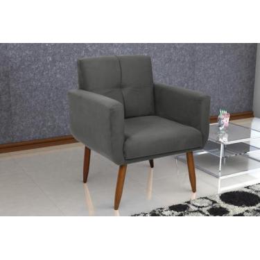 Imagem de Poltrona Decorativa Havana Suede Cinza B250 - Matrix - LM DECOR