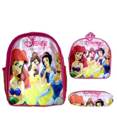 Imagem de Kit Mochila Infantil Escolar Feminina Princesas Creche Costa - Toys 2U