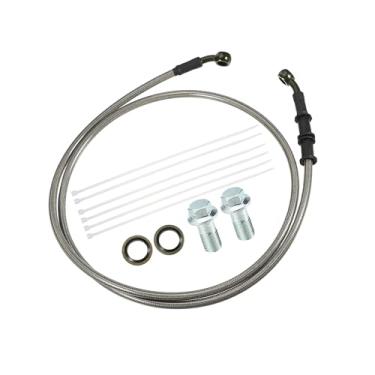Imagem de Partuto 1 conjunto de mangueira de linha de embreagem ou freio hidráulico de motocicleta de 1,4 m 1,4 m universal para motocicleta, motocicleta, quadriciclo, scooter com parafusos de substituição