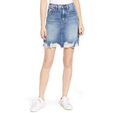 Imagem de HUDSON Saia jeans feminina Lulu com 5 bolsos, Sombra, 27