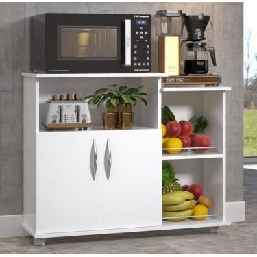 Imagem de Fruteira Móvel Multiuso c/ Rodinhas Base Cafeteira Cozinha - ClickFort