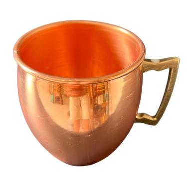 Imagem de Caneca de Cobre Barril 500 Ml (Lisa / Alça de Bronze) - Artesanato Líd