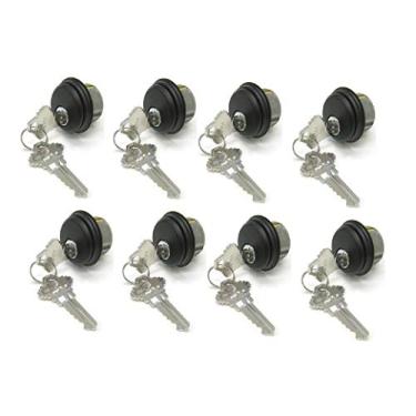 Imagem de McAvory Os cilindros de encaixe de fechadura de porta comercial servem para fechadura Adams Rite Kawneer Vistawall Deadbolt, em Duronotic (pacote com 8, chaves combinando)