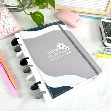 Imagem de Planner de Estudos Preto e Branco Sistema Inteligente de Disco Amor Infinito Cadernos Edição 2025 (MÉDIO - Colegial)