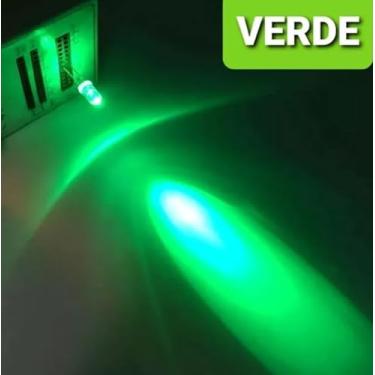 Imagem de Kit 50 Leds Alto Brilho 5mm 12v Montado Cabinho Na Cor 20cm (Verde)