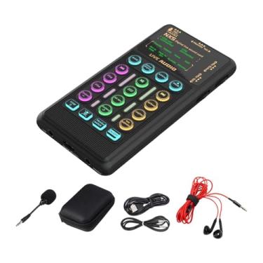 Imagem de Esquirla Equipamento de som de placa de som ao vivo, plugue reproduzir portátil portátil diferentes efeitos sonoros trocador de voz Suporte 48V Microfone