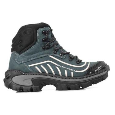 Imagem de Bota Coturno Escalada Adventure Masculino Couro - Rubim Calçados, Cinz