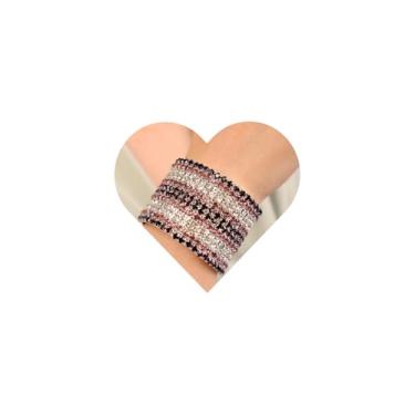 Imagem de Chargances Pulseiras elásticas com strass cintilante, elegante, pulseira elástica para mulheres, meninas, presente para festa de aniversário, casamento, uso diário, Liga metálica