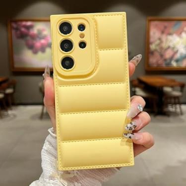 Imagem de MVVKKY Capa protetora macia para Samsung Galaxy S24 Ultra Soft Down Jacket Case (para Samsung Galaxy S24 Ultra/amarelo)