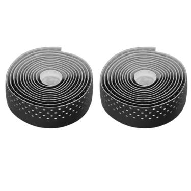 Imagem de Fita do Guidão de Bicicleta de Estrada, 2pcs Biciche Fita Anti -Slip Han Hanking Fita de Fita de Barrilhas de Ciclismo para Passeio Confortável (Preto)
